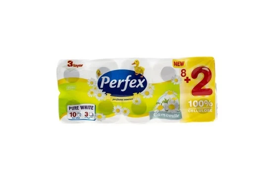 PERFEX HARTIE IGIENICA 3STR 10 BUC CAMOMILE 